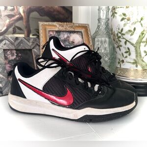Nike Quick Baller Low Black and White Sneakers with Red Accents